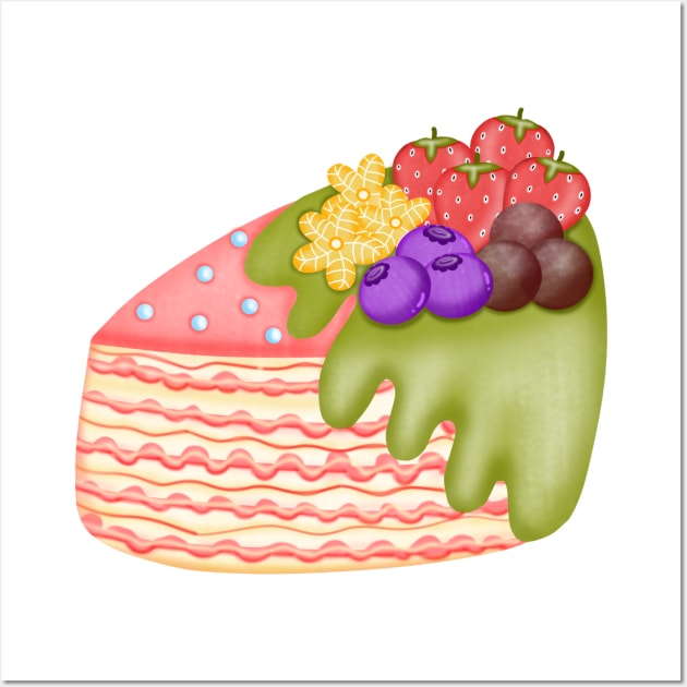 Cute pastel cake Wall Art by Onanong art design shop.